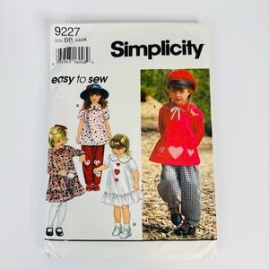 Simplicity Easy to Sew Pattern 9227 Kids BB Size 5 6 6X CUT